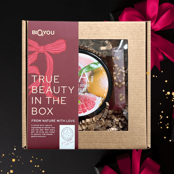 Dāvanu komplekts - Ķermeņa cukura skrubis Greipfrūts, Ziepes Greipfrūts - Image 2