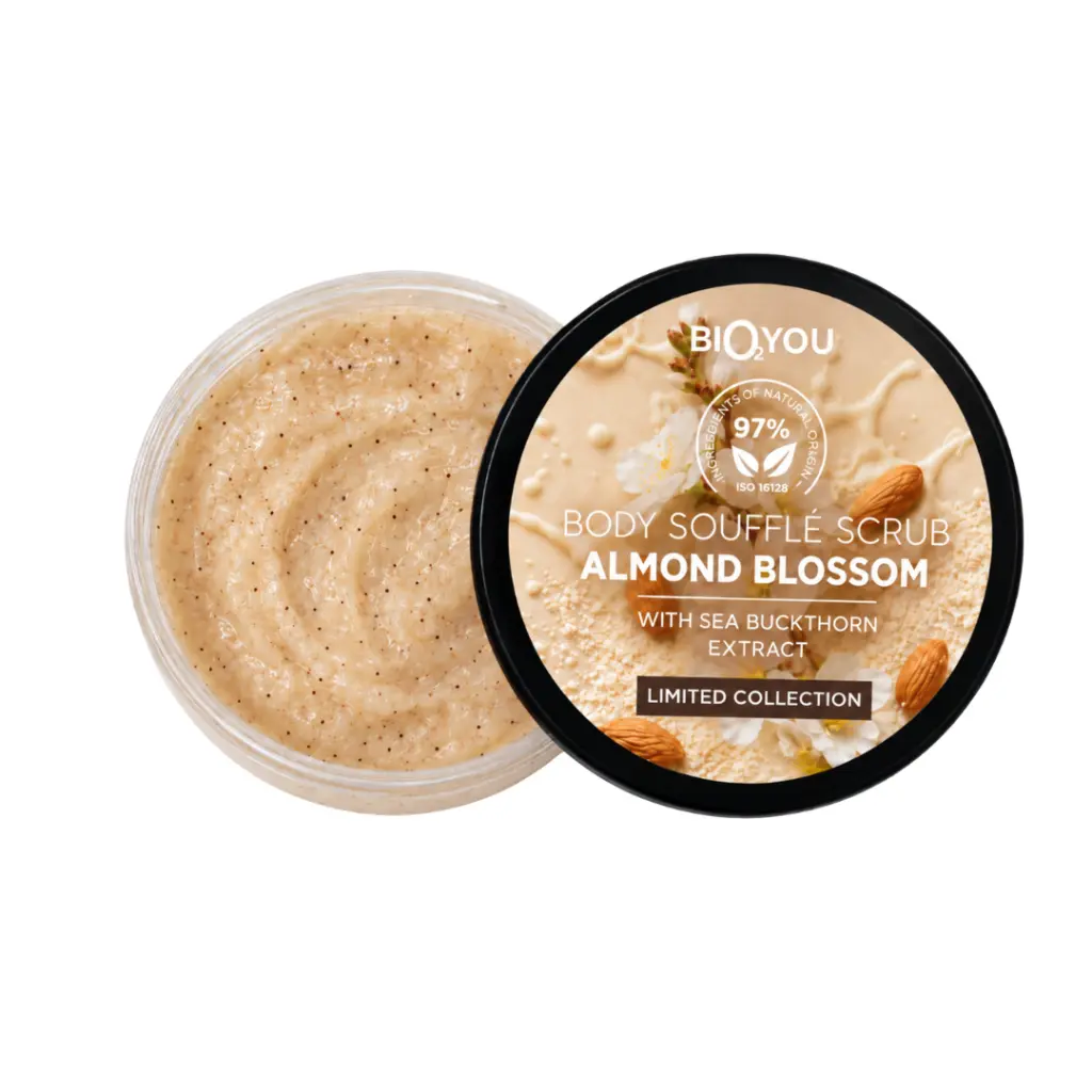 bio2you ķermeņa cukura sufflē skrubis ALmond blossom