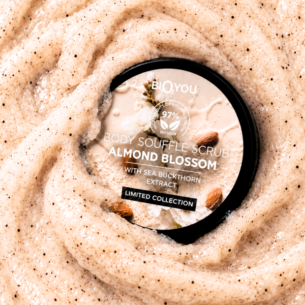 bio2you ķermeņa cukura sufflē skrubis ALmond blossom